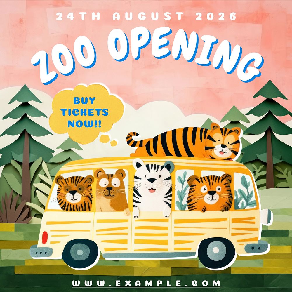 Zoo opening Facebook post template
