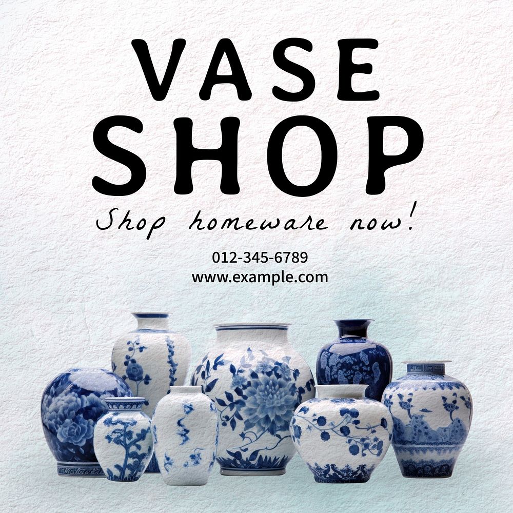 Vase  homeware Instagram post template