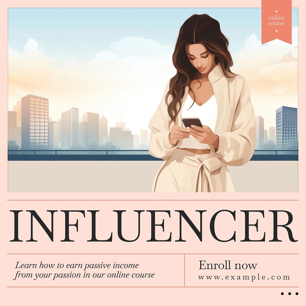 Influencer course Instagram post template