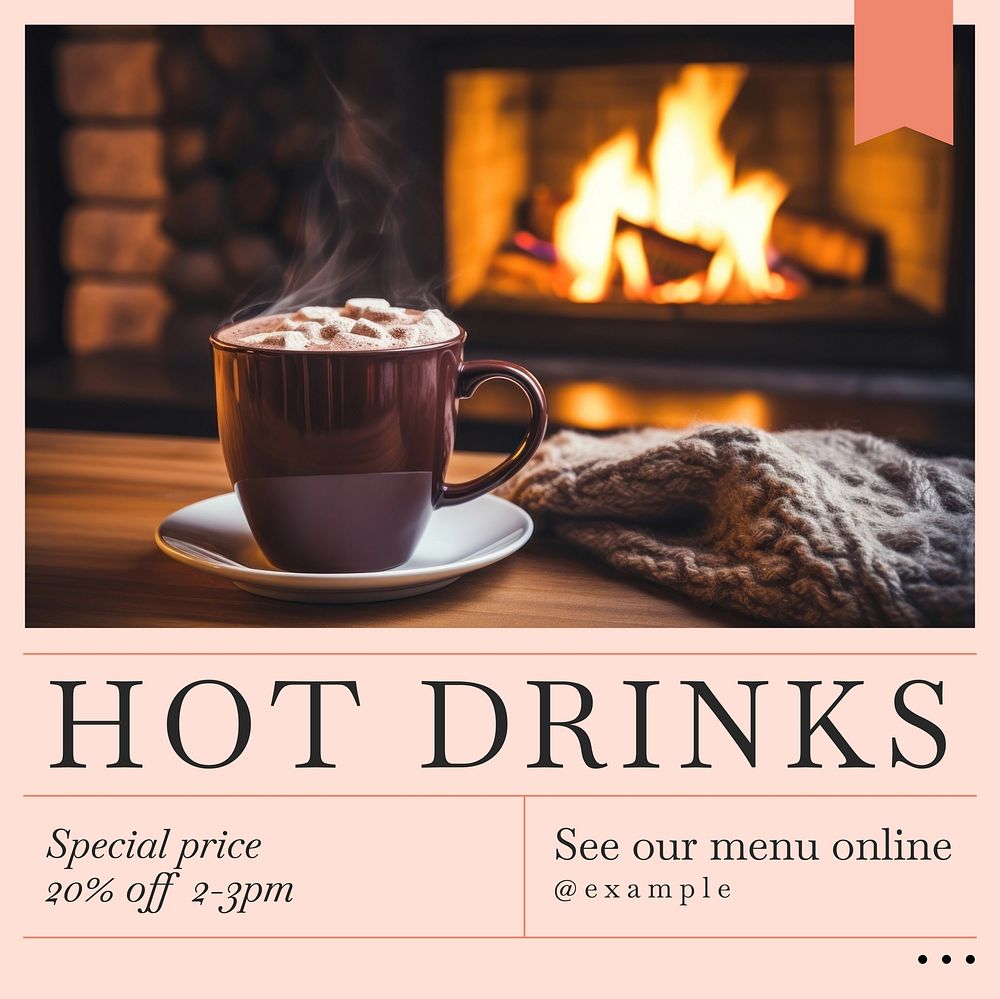 Hot drinks sale Instagram post template