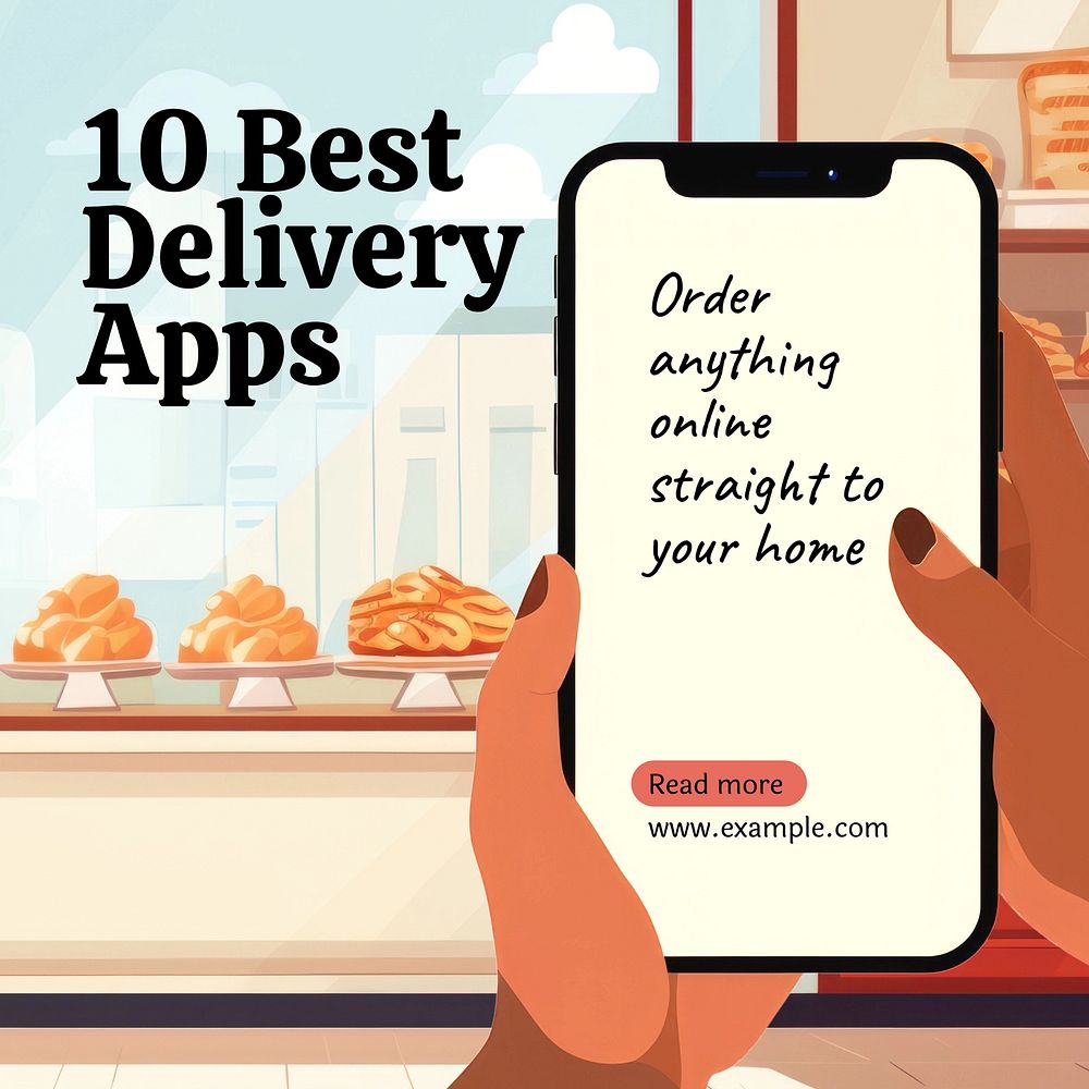 Best delivery apps Instagram post template