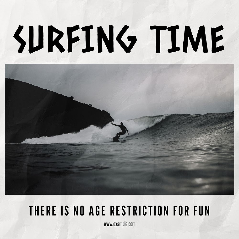 Surfing Instagram post template