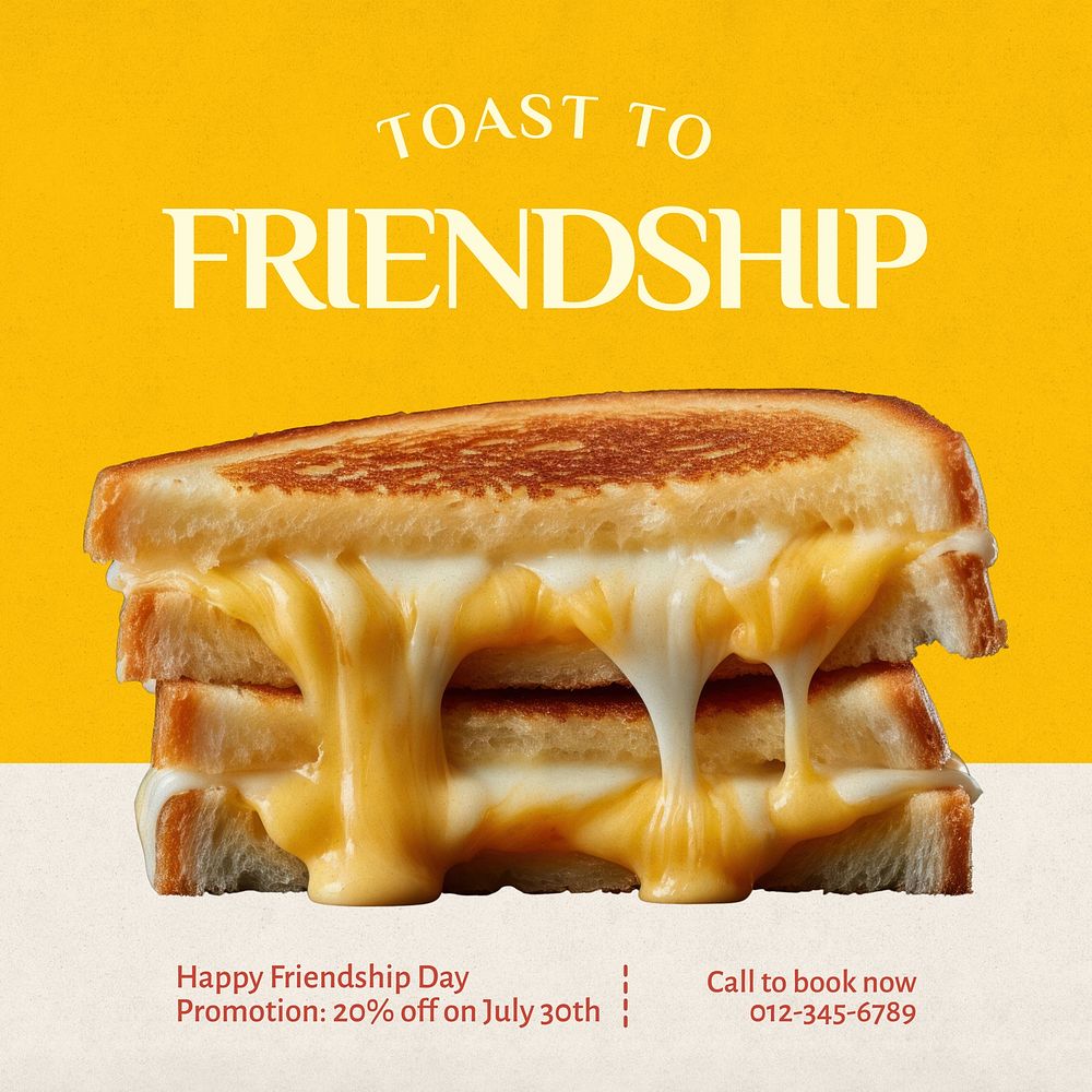 Toast to friendship Instagram post template