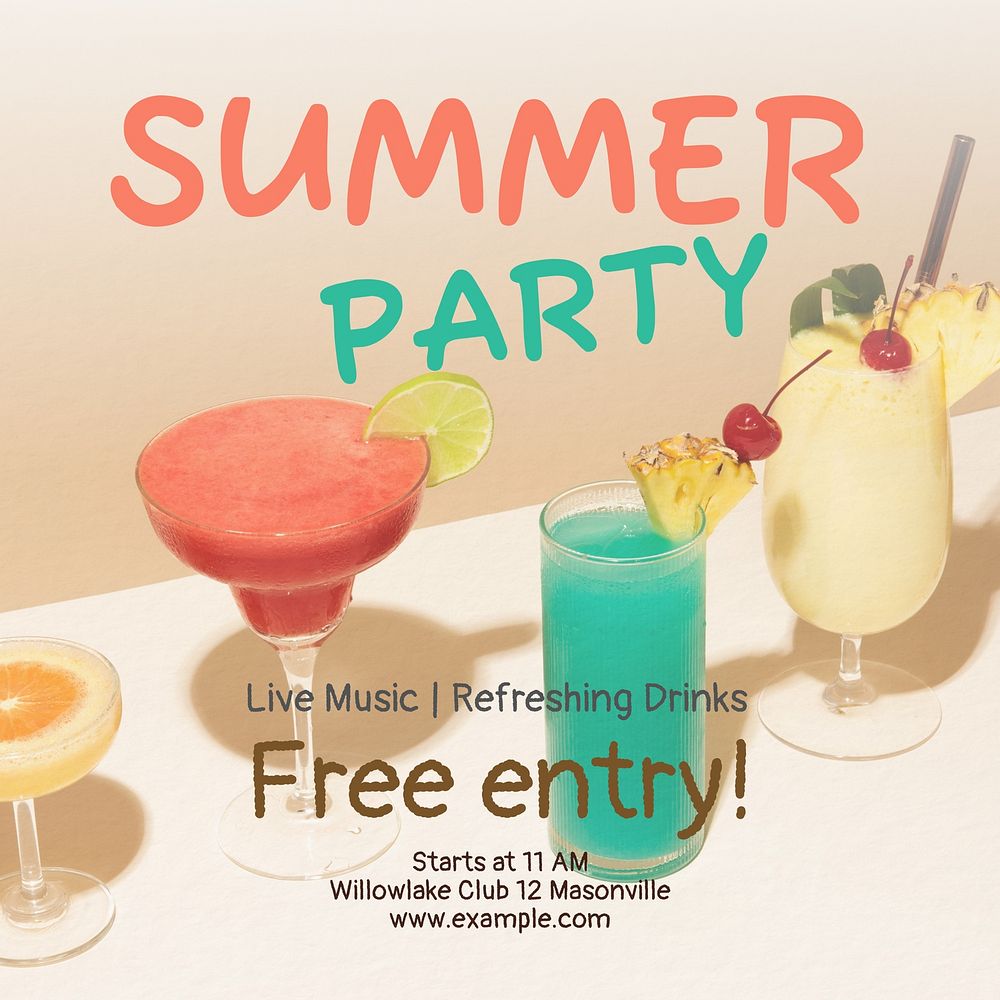 Summer Party Instagram post template
