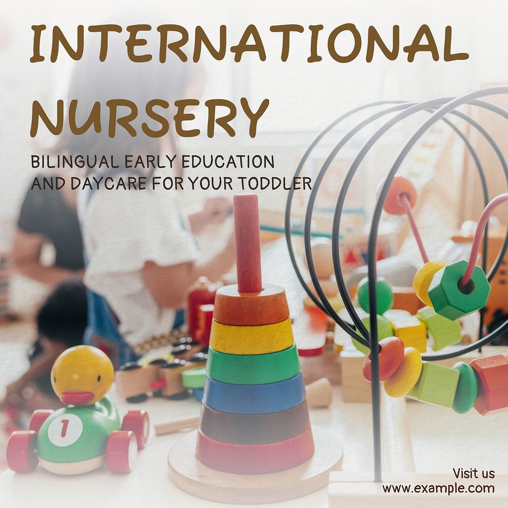 International nursery Facebook post template
