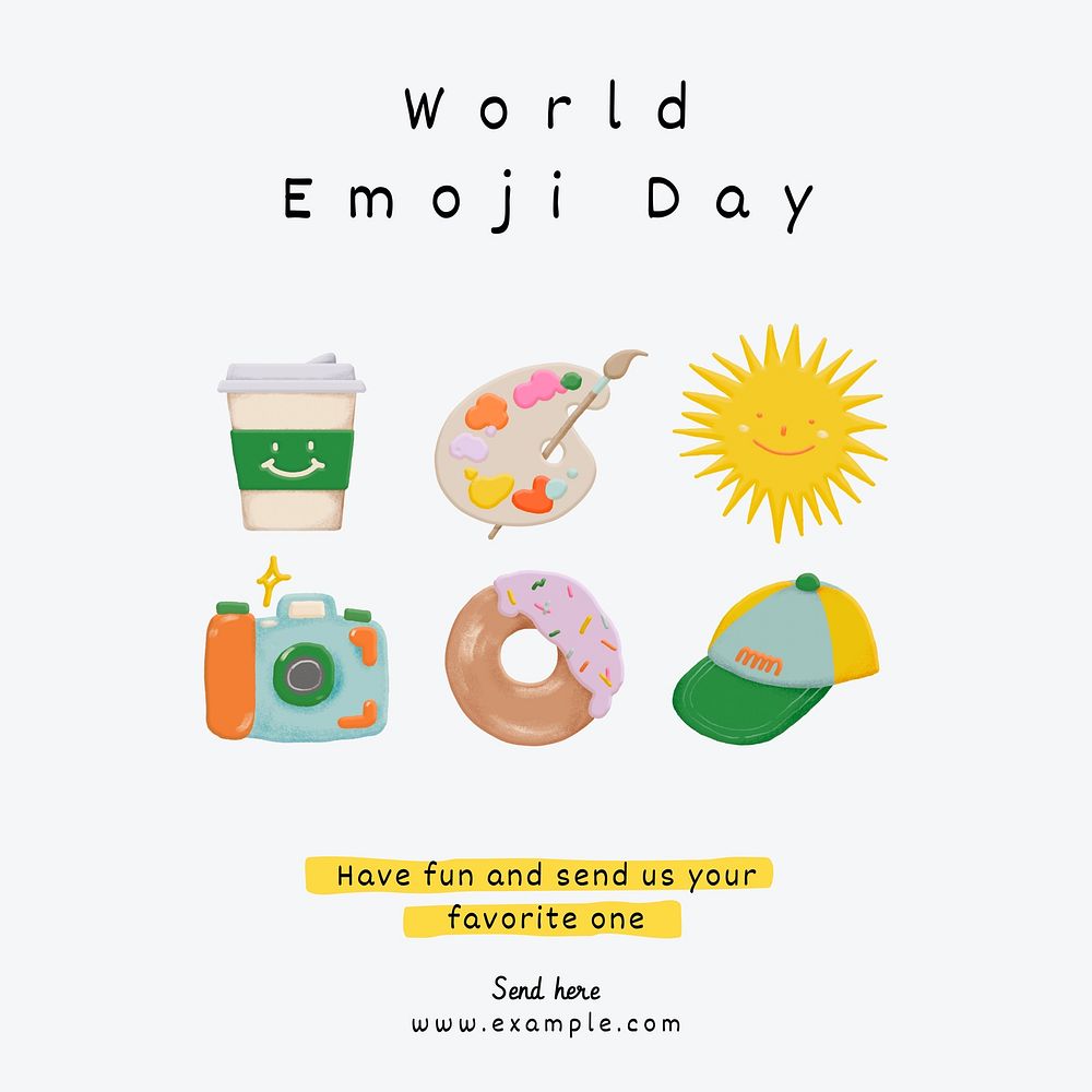 World emoji day Facebook post template  