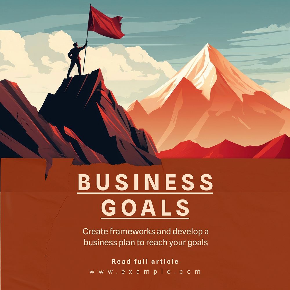 Business goals Instagram post template