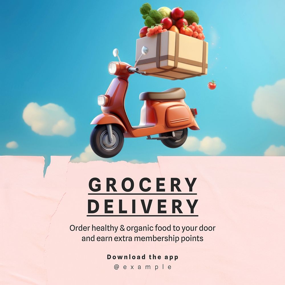 Grocery delivery Facebook post template