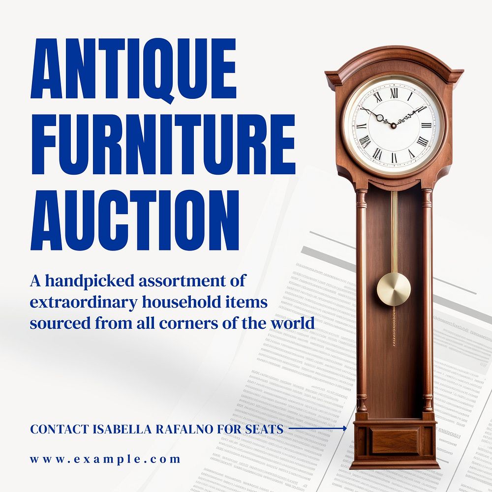Antique furniture aunction Instagram post template