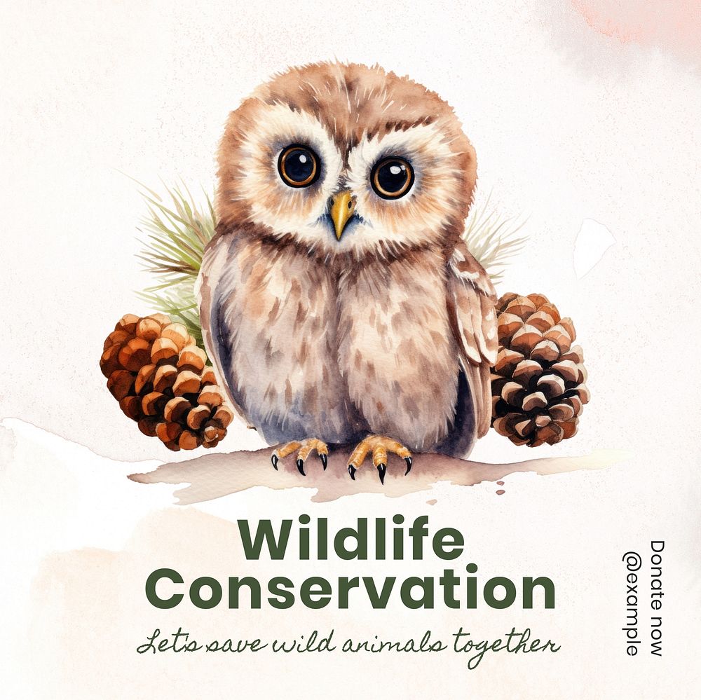 Wildlife conservation Instagram post template