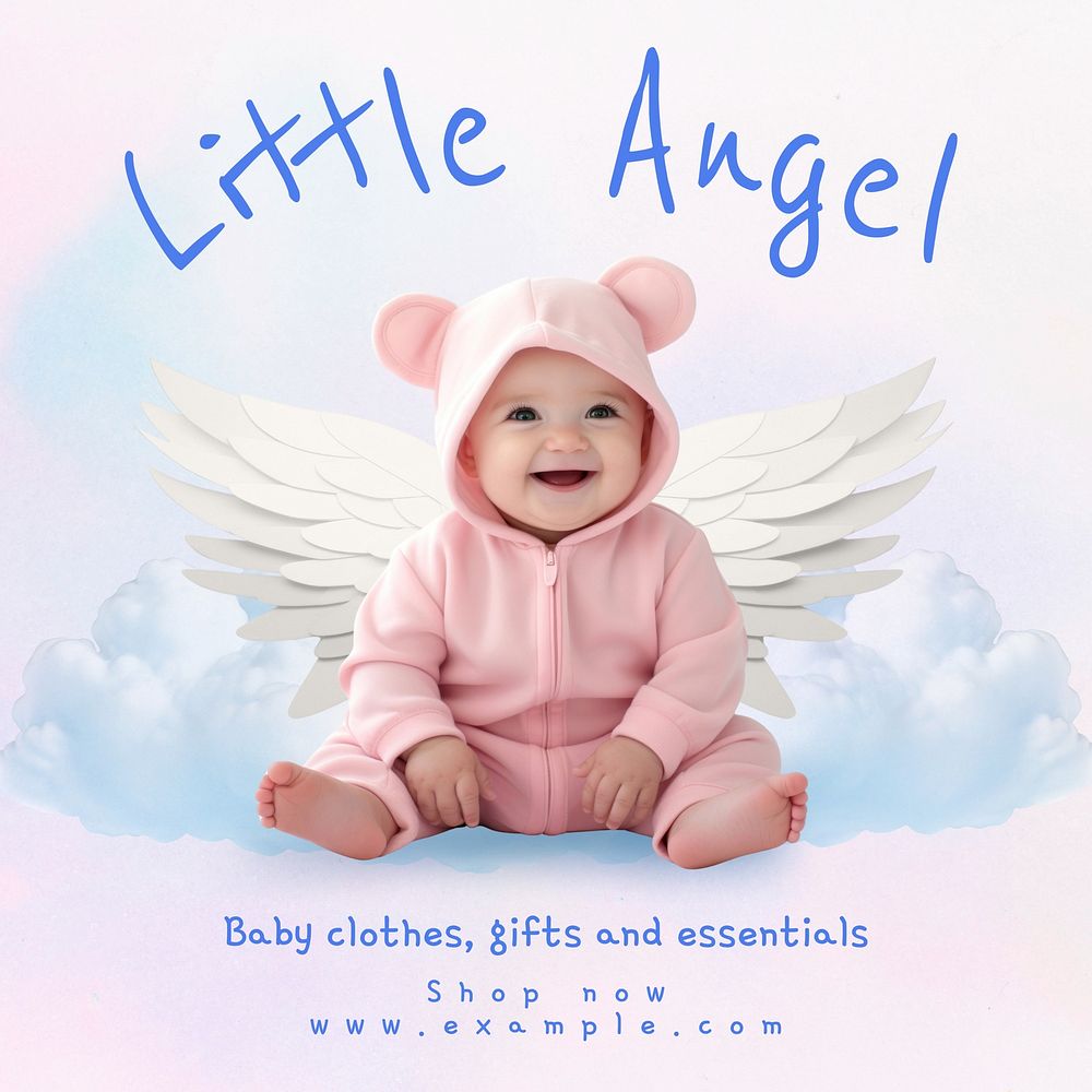 Little angel Instagram post template