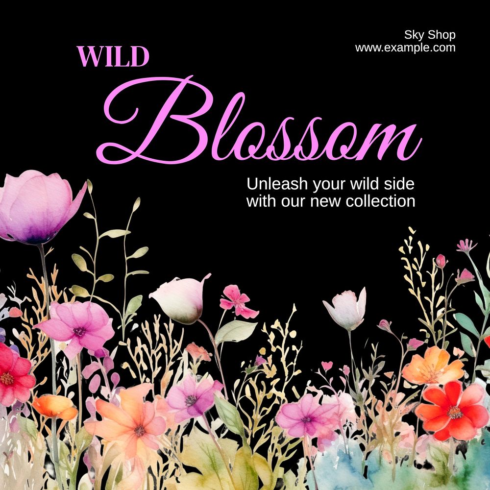Wild blossom Instagram post template
