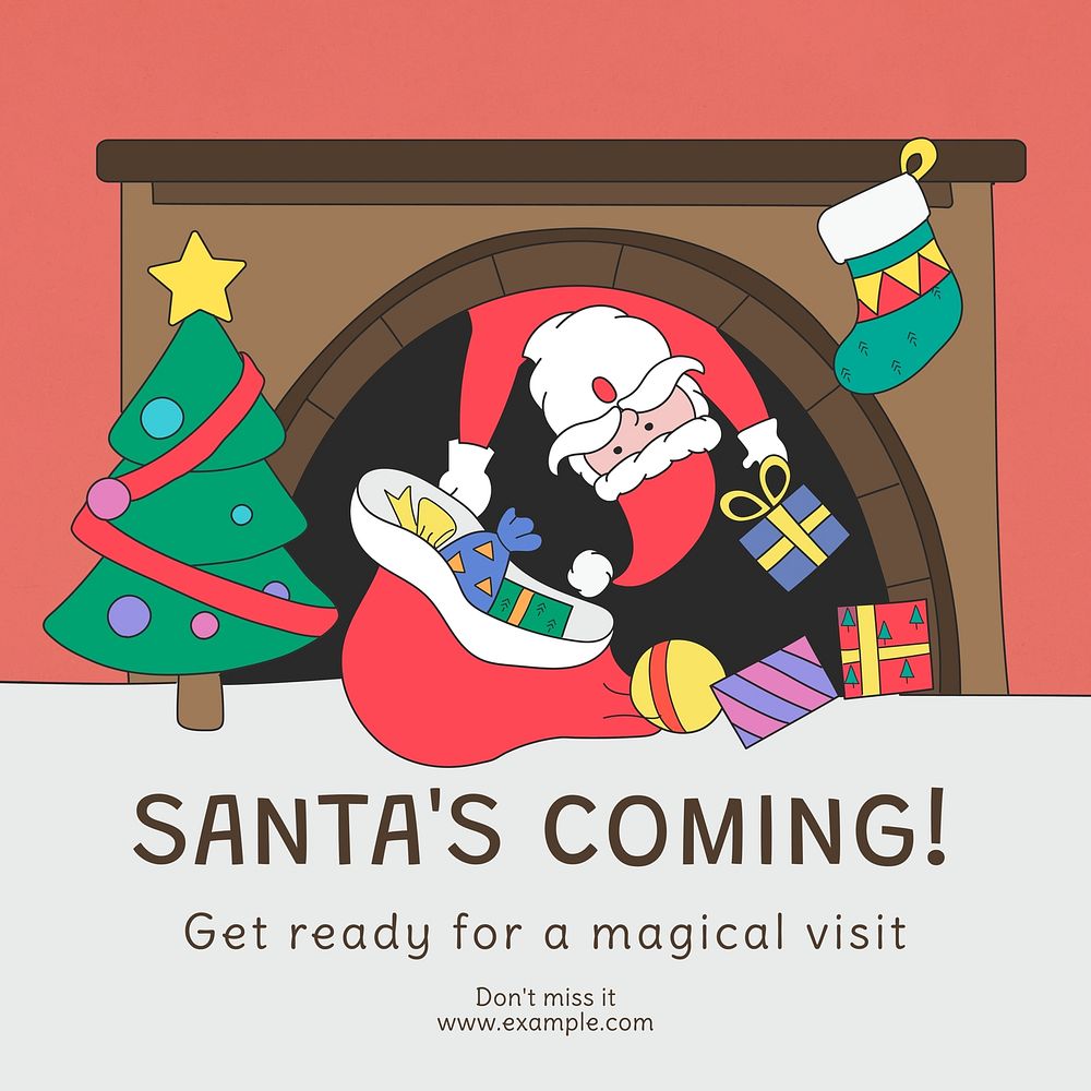 Santa's coming Instagram post template
