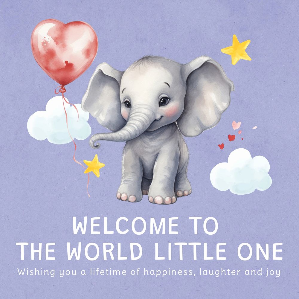 Baby shower greeting Instagram post template