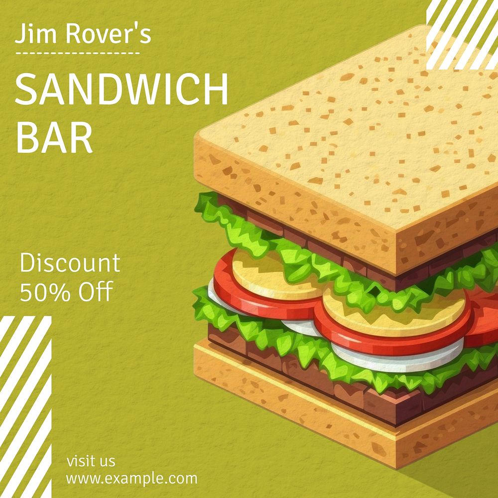 Sandwich bar Facebook post template