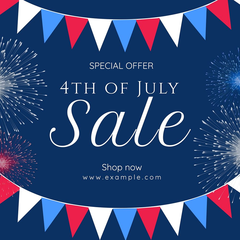 4th of July Sale Facebook post template