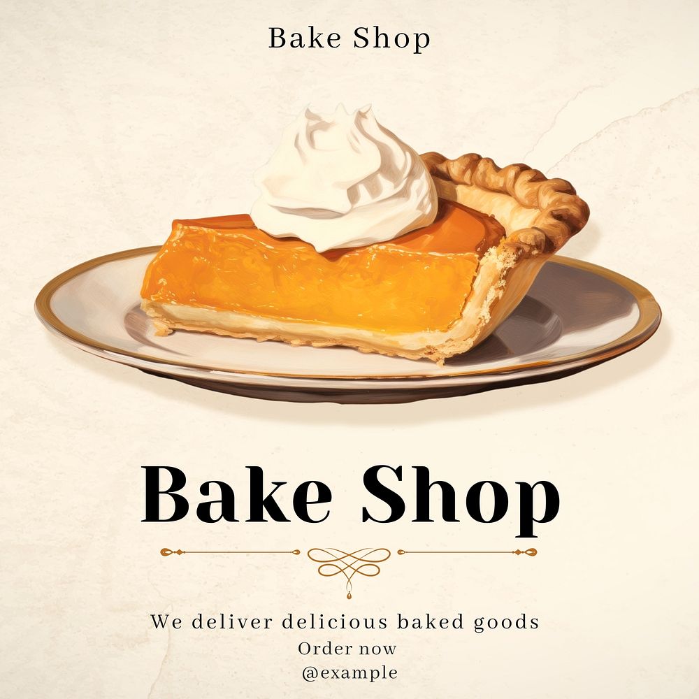 Bake shop Facebook post template
