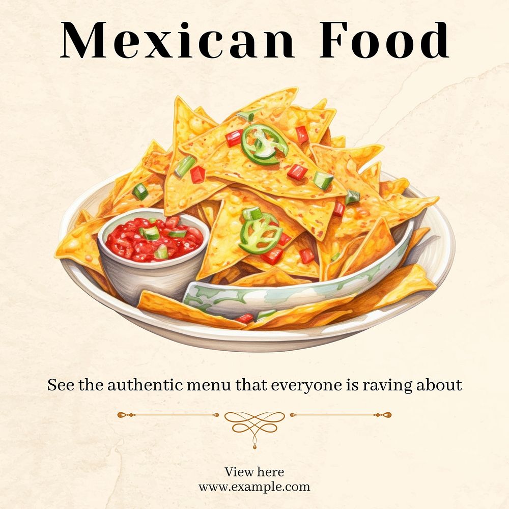 Mexican food Facebook post template