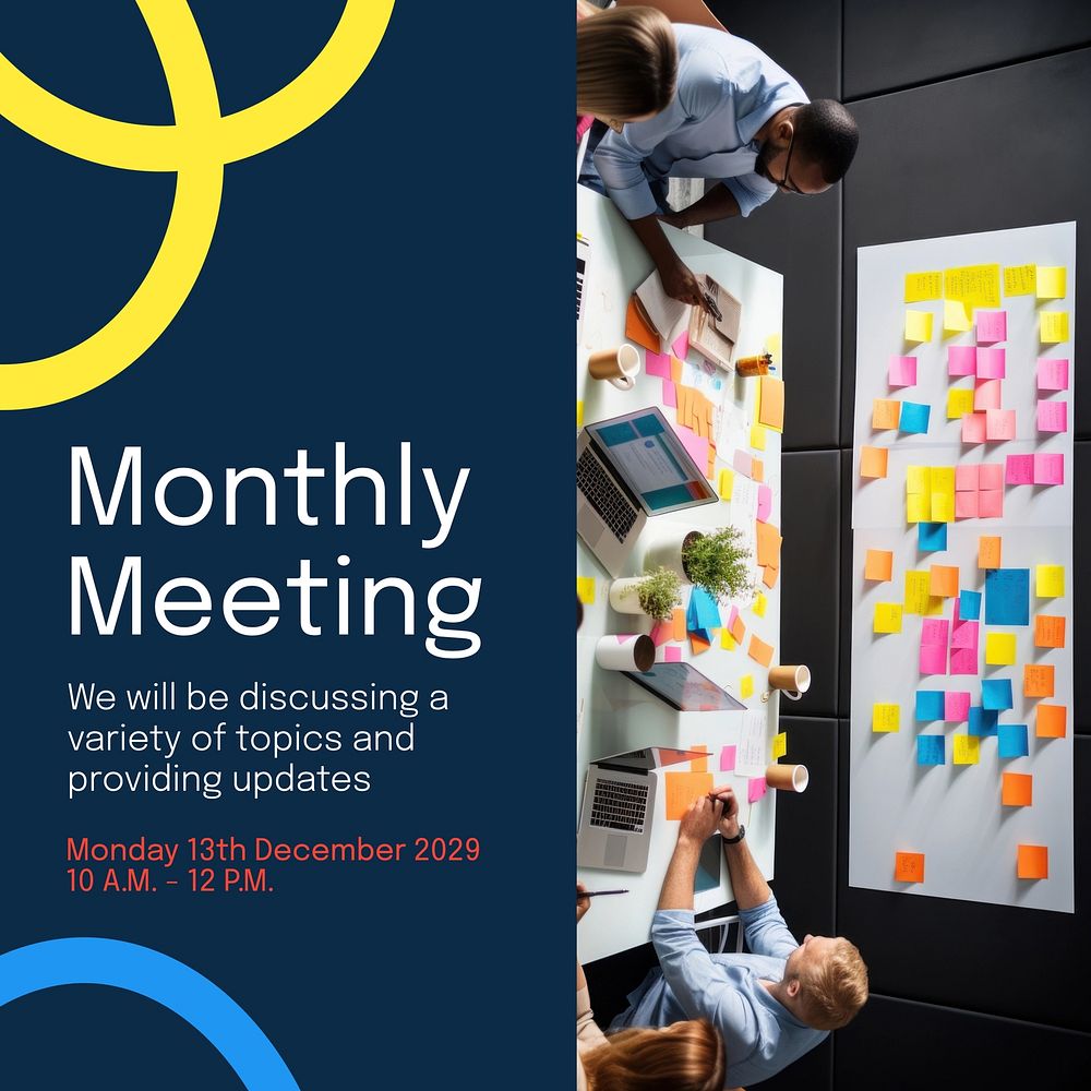 Monthly meeting Instagram post template
