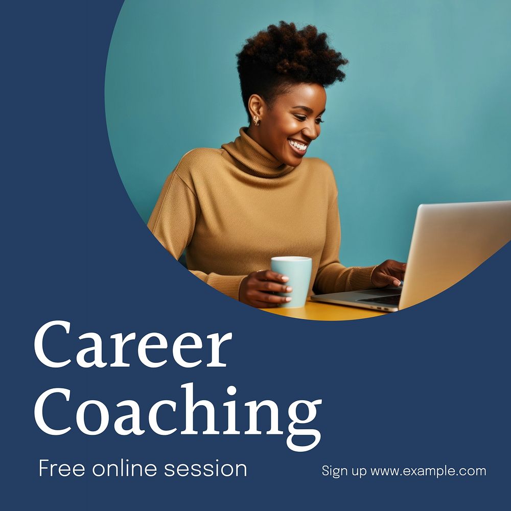 Career coaching post template,  social media design