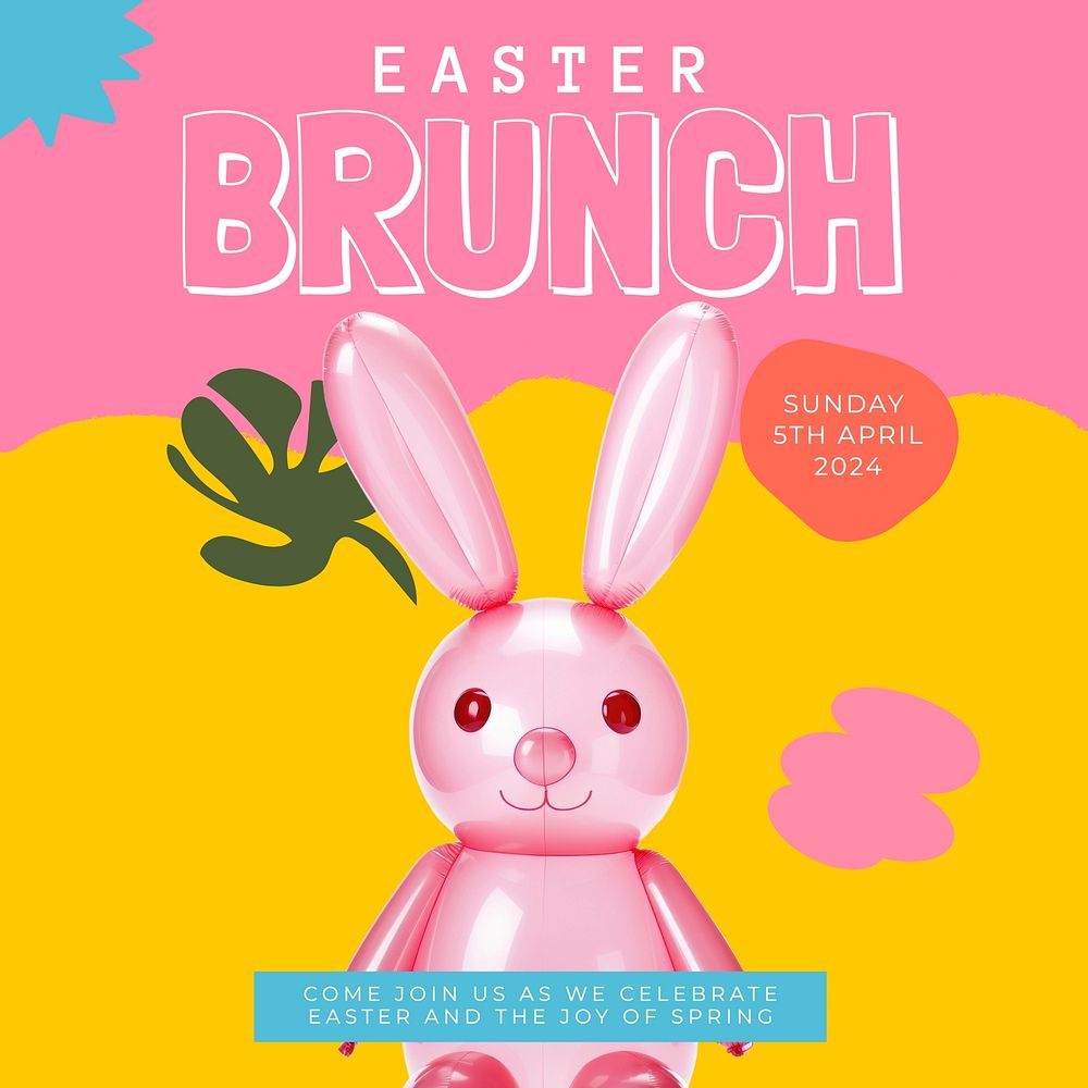 Easter brunch party Instagram post template