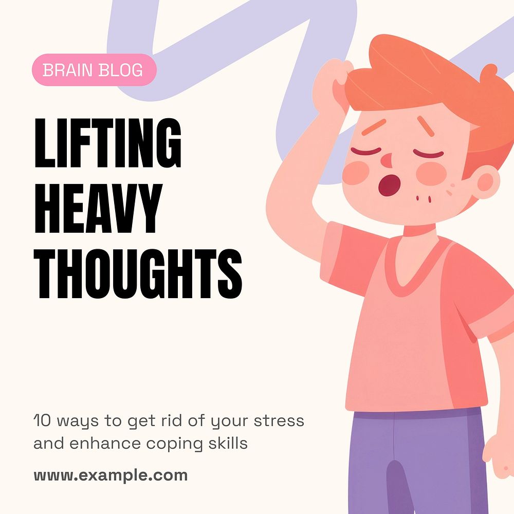 Lifting heavy thoughts Facebook post template