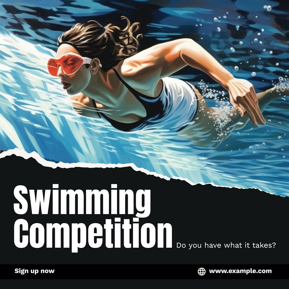 Swimming competition Instagram post template