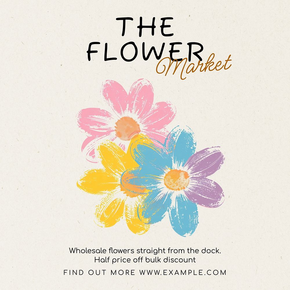 The flower market Instagram post template