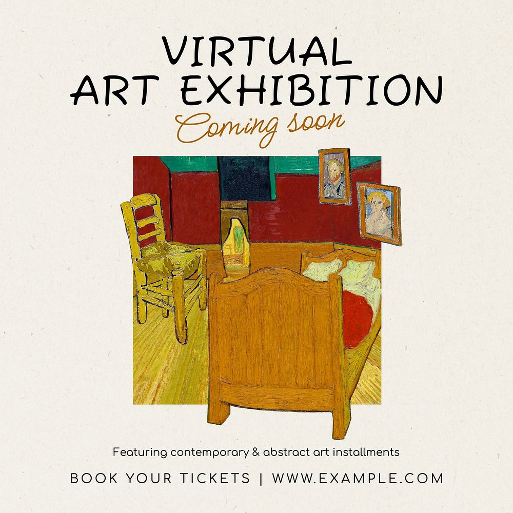 Virtual art exhibition Instagram post template