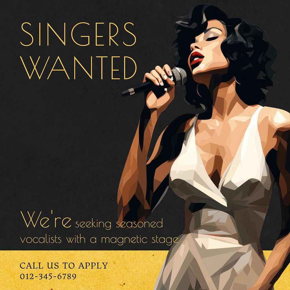 Singers wanted Instagram post template