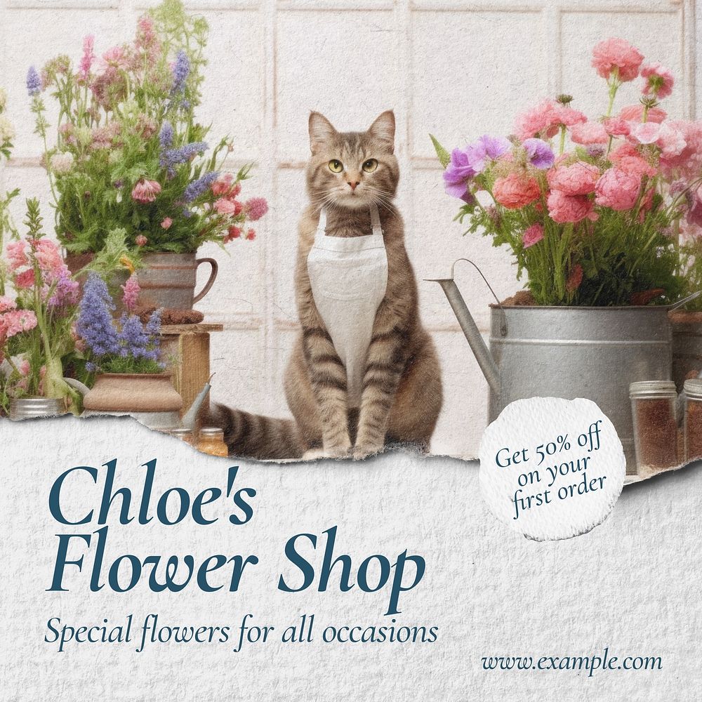 Flower shop Facebook post template