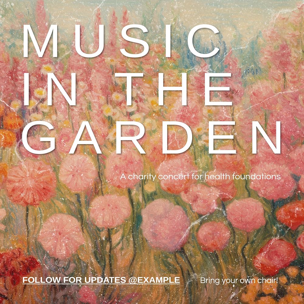 Garden music Facebook post template