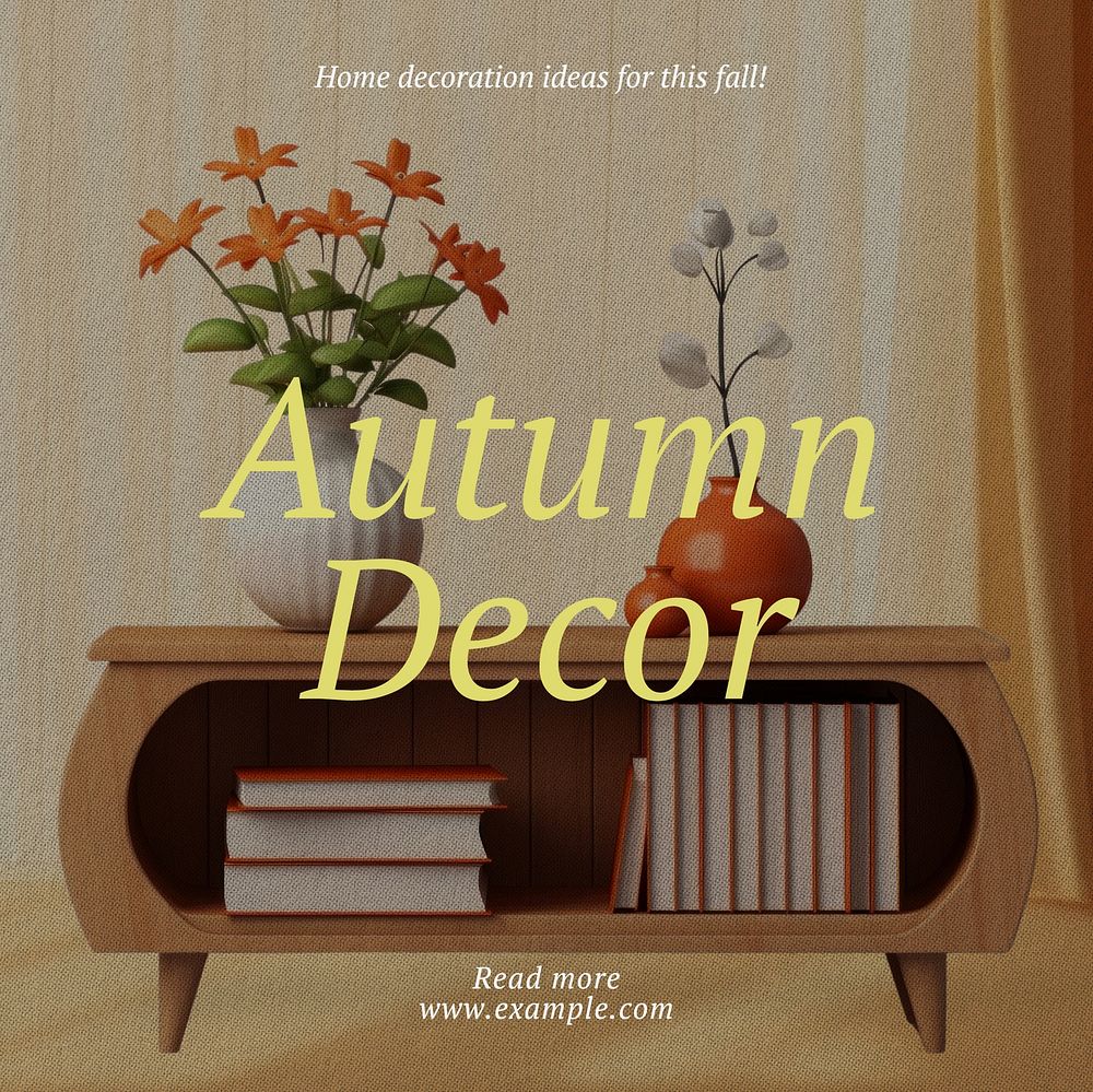 Autumn deco Instagram post template