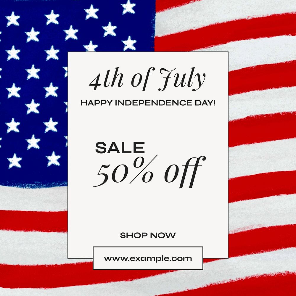 4th of July sale Facebook post template