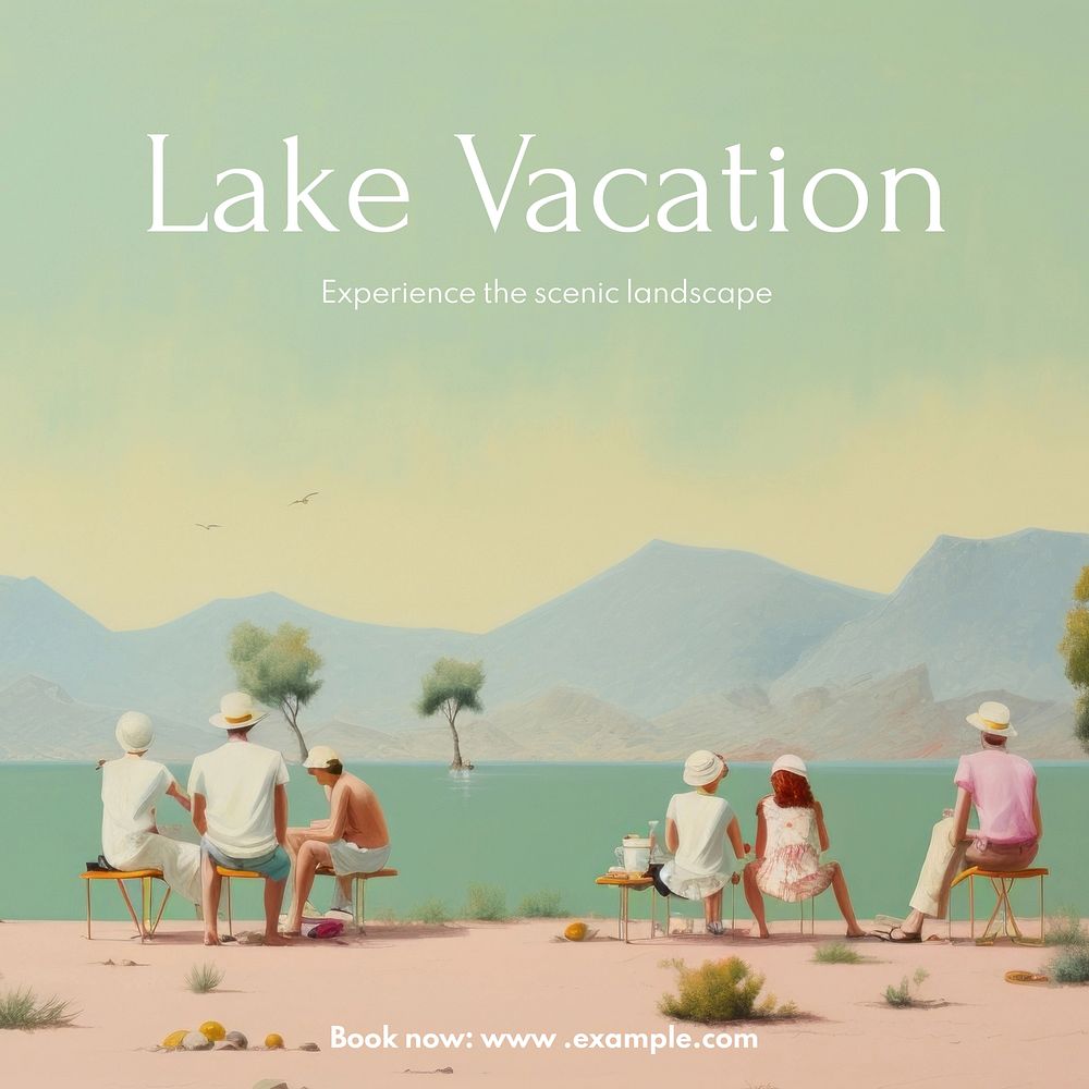 Lake vacation Instagram post template
