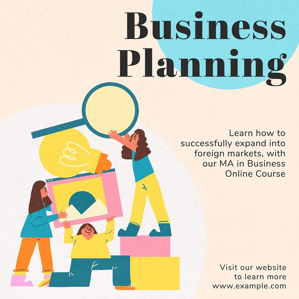Business planning Instagram post template social media design