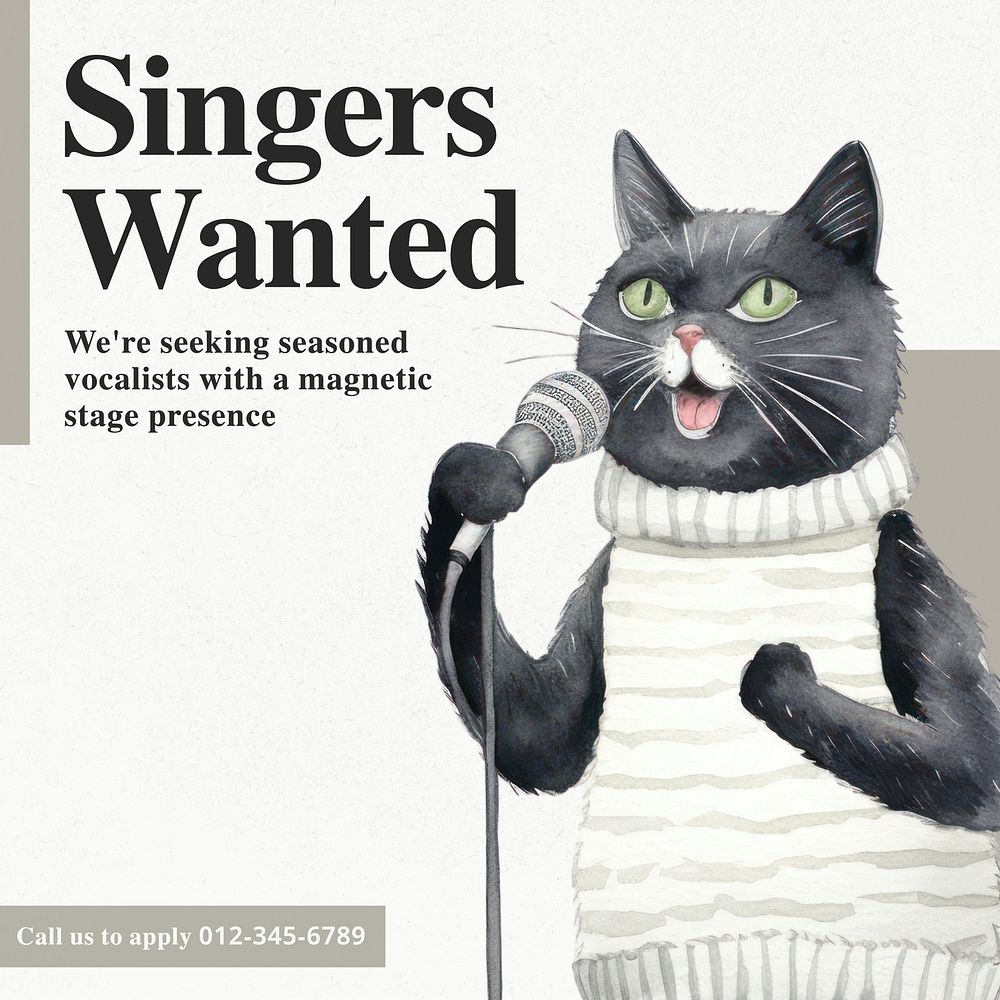 Singers wanted Instagram post template
