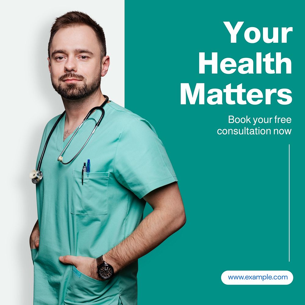 Your health matters Instagram post template