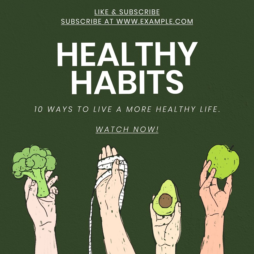 Healthy habits Facebook post template