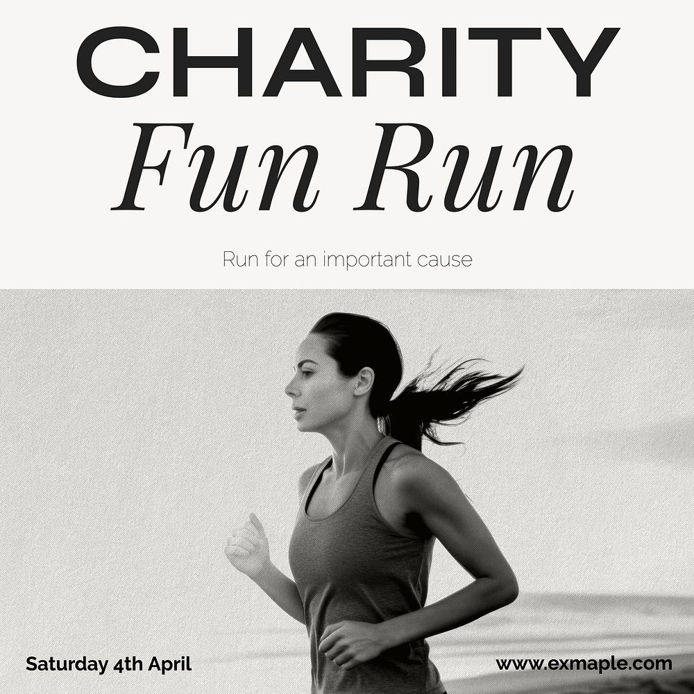 Charity run Instagram post template
