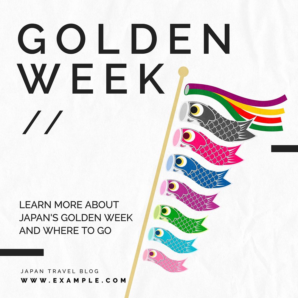 Golden week Instagram post template