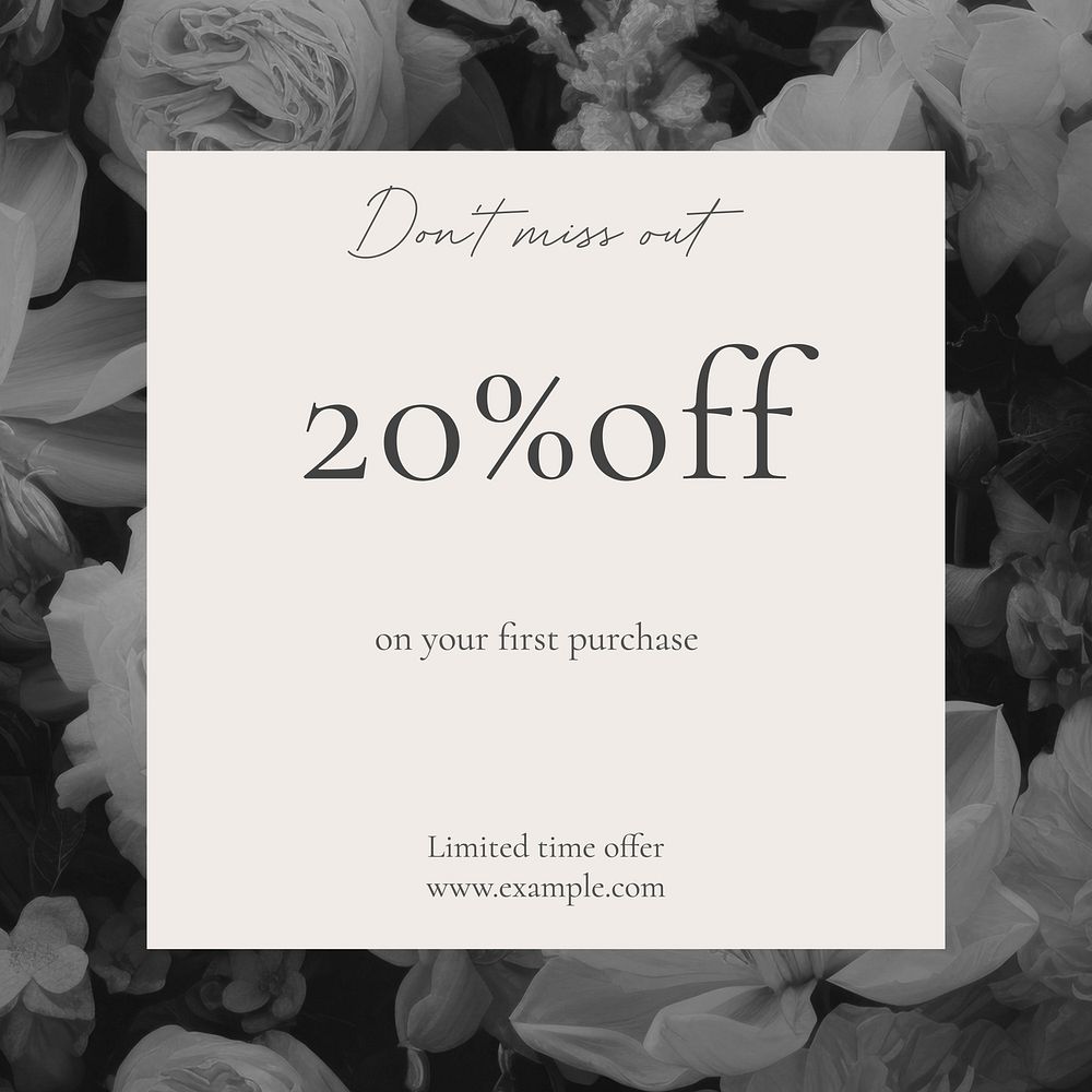 Promotional discount Instagram post template
