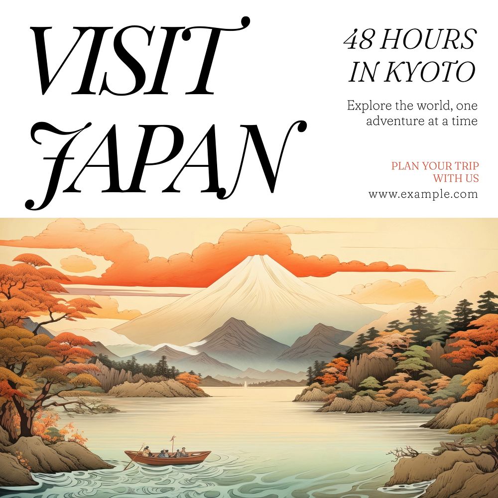 Japan travel Instagram post template