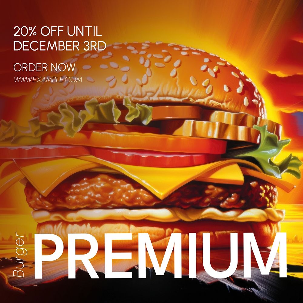 Premium burger Instagram post template