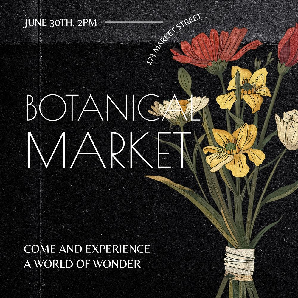 Botanical market Instagram post template