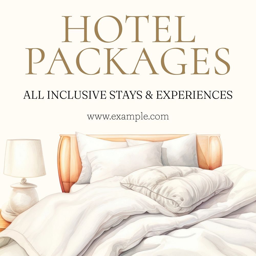 Hotel packages Facebook post template