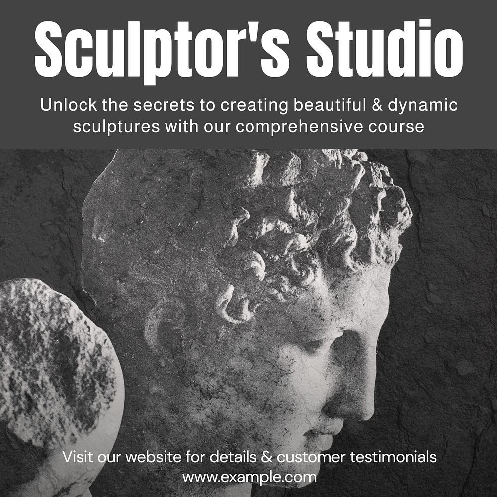 Sculptor's studio Instagram post template