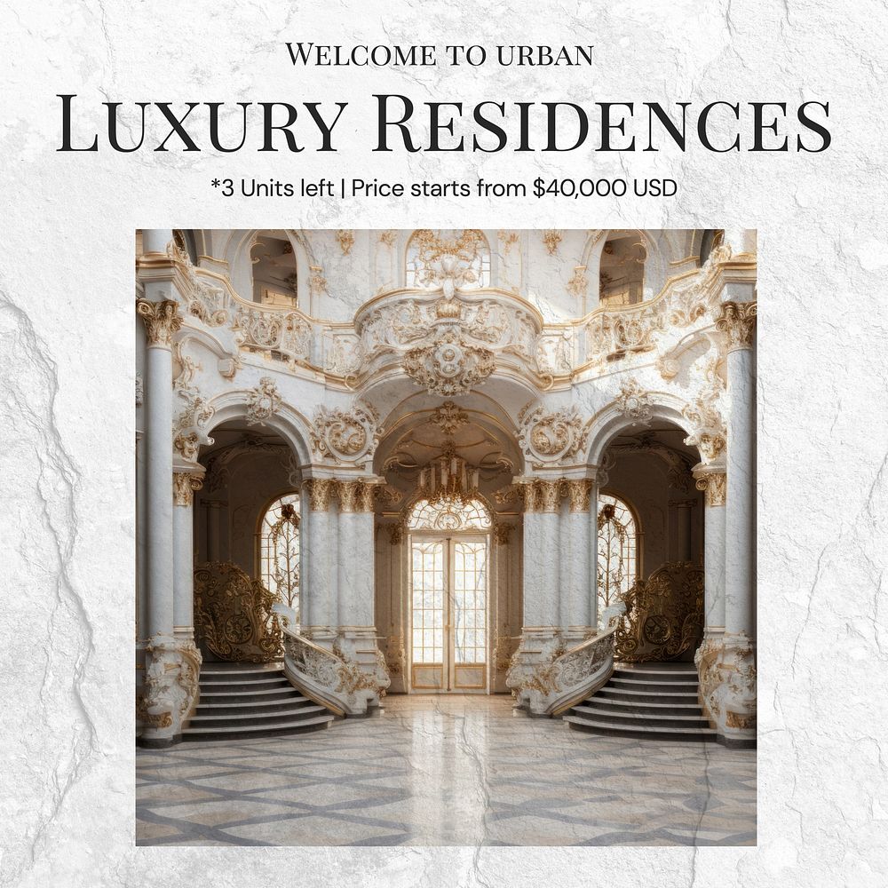 Luxury residences Facebook post template
