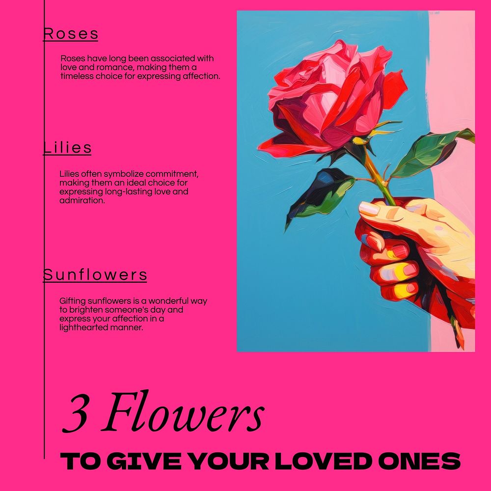 Flower tips Instagram post template