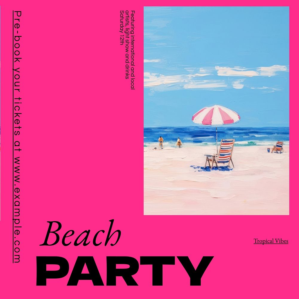 Beach party Instagram post template